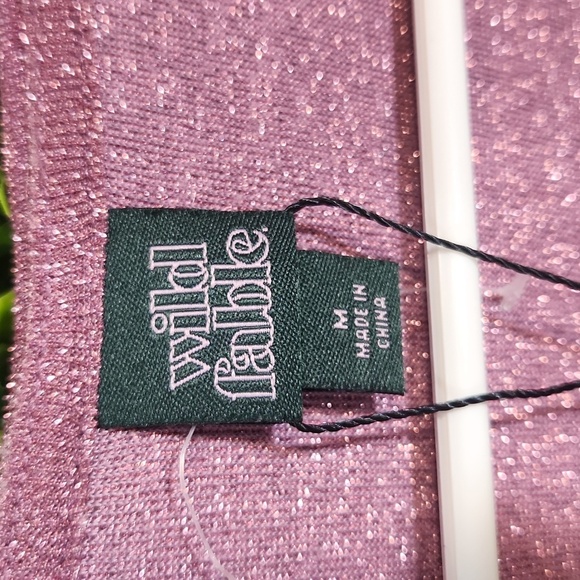 Wild Fable Pink Glitter Shimmer Lurex Bodycon Dress Medium - Picture 5 of 7